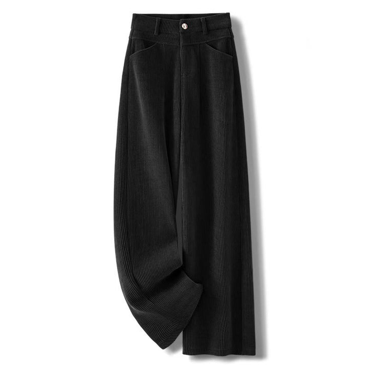 Buddha Stones Winter-Hose mit geradem Bein und weitem Bein aus Baumwollcord mit Taschen - Schwarz - US16， UK/AU20，EU48 (4XL) - image 12