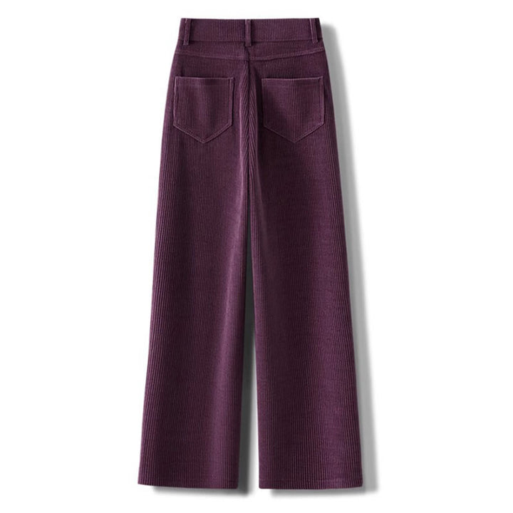 Buddha Stones Winter-Hose mit geradem Bein und weitem Bein aus Baumwollcord mit Taschen - image 6