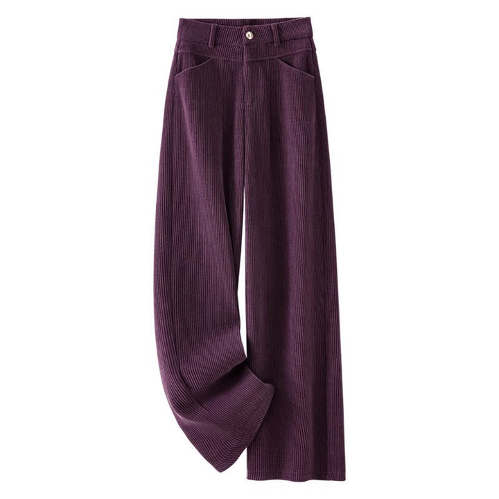 Buddha Stones Winter-Hose mit geradem Bein und weitem Bein aus Baumwollcord mit Taschen - image 11