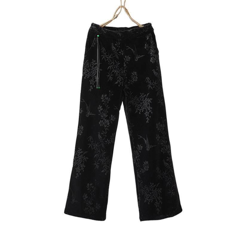 Buddha Stones Damen-Jacquardhose mit hoher Taille und weitem Bein, Baumwollfleece-Futter und Taschen - image 14