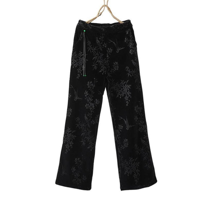 Buddha Stones Damen-Jacquardhose mit hoher Taille und weitem Bein, Baumwollfleece-Futter und Taschen - image 14