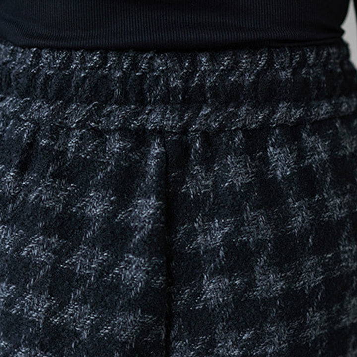 Buddha Stones Damen Winterhose mit schwarzem und grauem Karomuster, mit Fleecefutter und Taschen - image 7