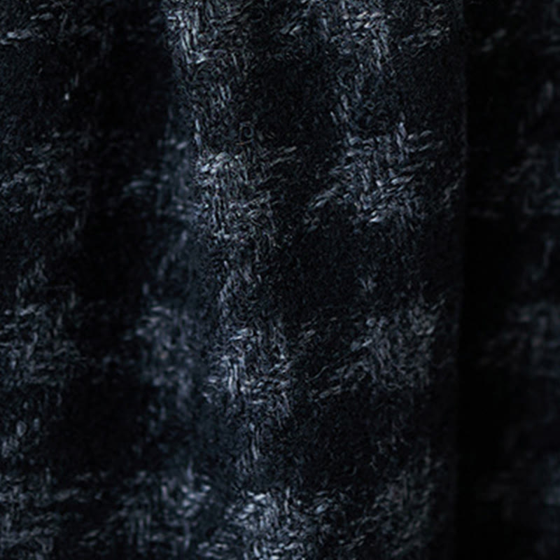 Buddha Stones Damen Winterhose mit schwarzem und grauem Karomuster, mit Fleecefutter und Taschen - image 10
