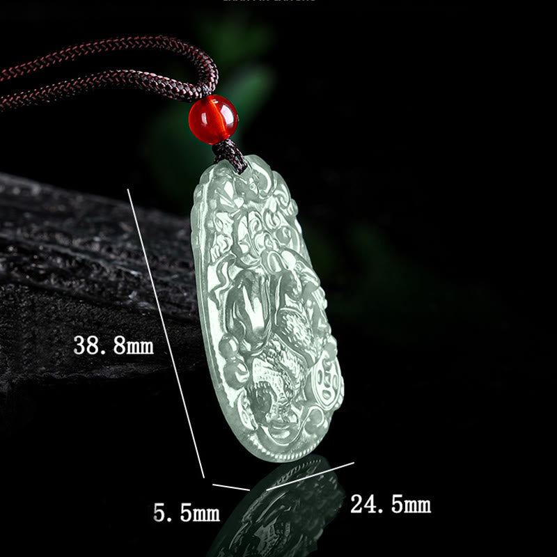 Buddha Stones Chinesisches Sternzeichen Jade Jahr des Pferdes Glück Seil Halskette Anhänger - image 10
