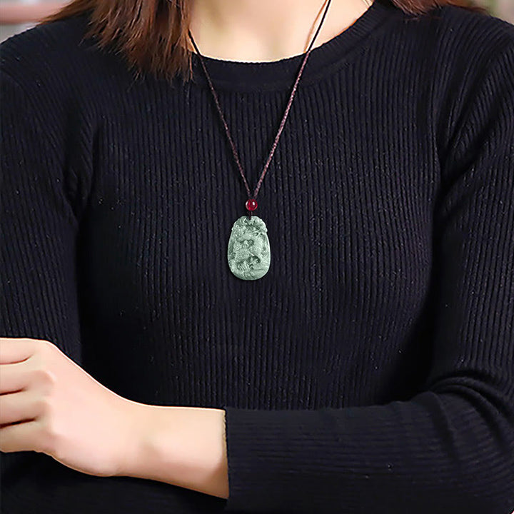 Buddha Stones Chinesisches Sternzeichen Jade Jahr des Pferdes Glück Seil Halskette Anhänger - image 11