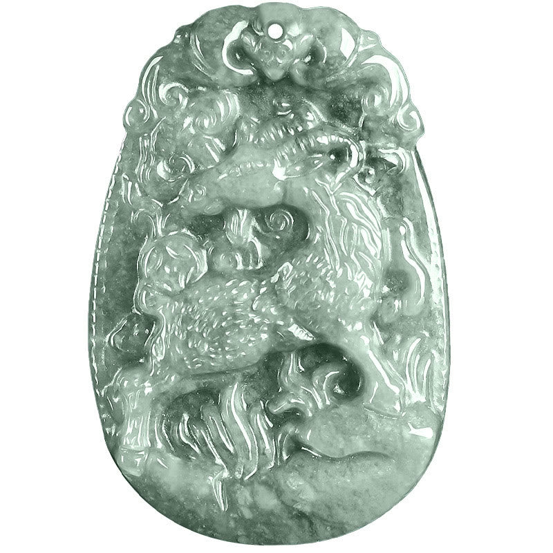 Buddha Stones Chinesisches Sternzeichen Jade Jahr des Pferdes Glück Seil Halskette Anhänger - image 18