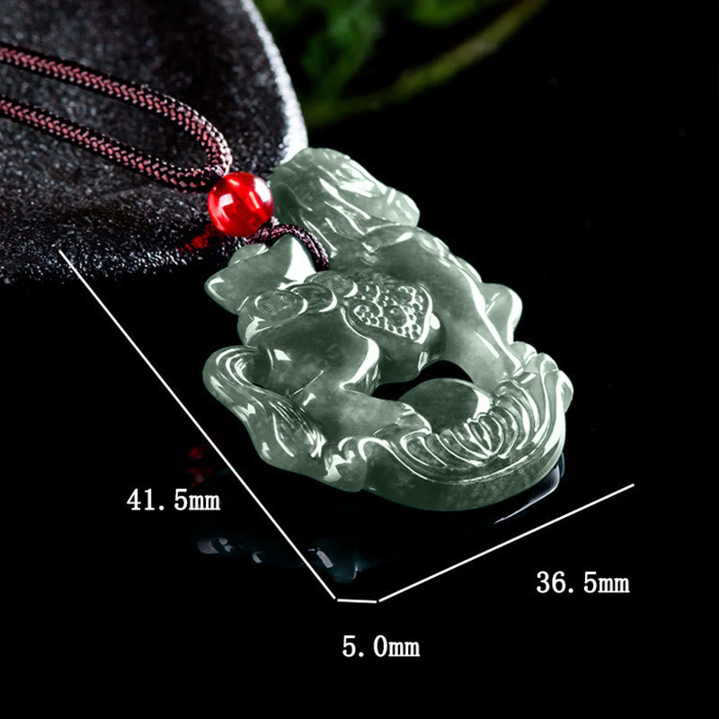 Buddha Stones Jahr des Pferdes Jade Barren Glück Wohlstand Seil Halskette Anhänger - image 9