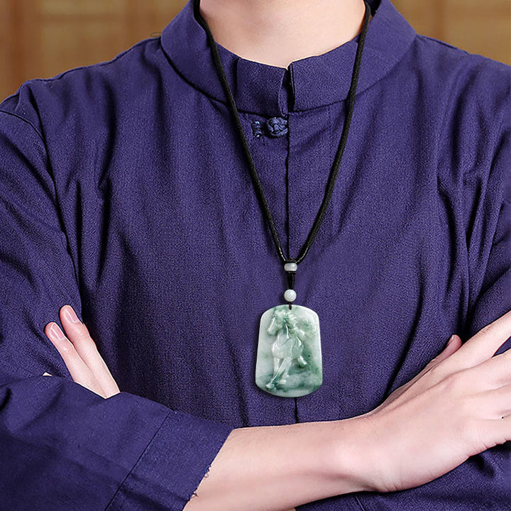 Buddha Stones Jahr des Pferdes Jade Fülle Seil Halskette Anhänger - image 9