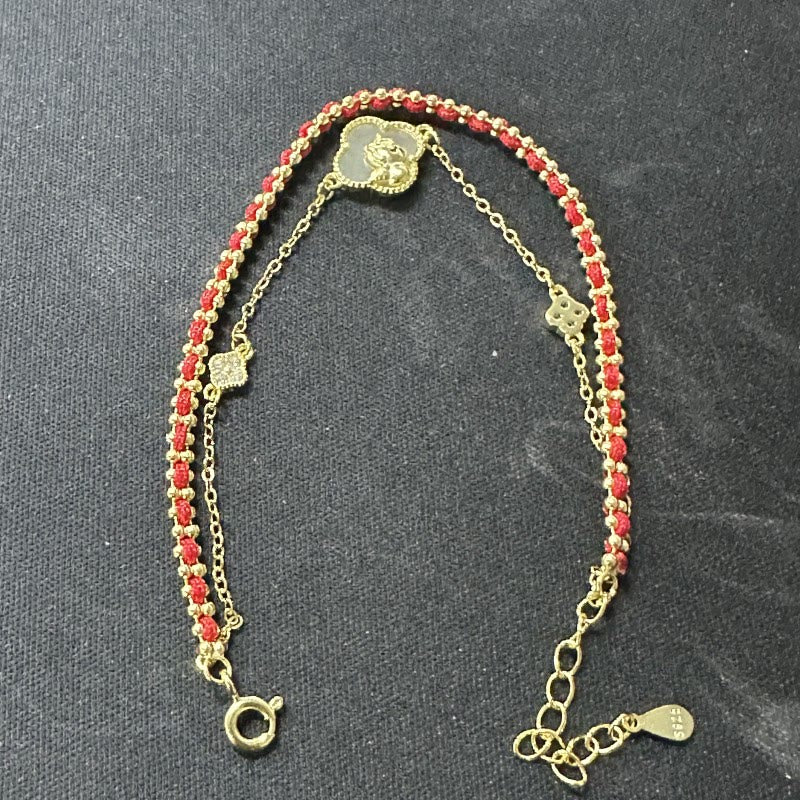 Buddha Stones 925 Sterling Silber Jahr des Pferdes Roter Achat Hetian Jade Vertrauensarmband - Hetian-Jade (Handgelenkumfang: 14–18 cm) - image 8