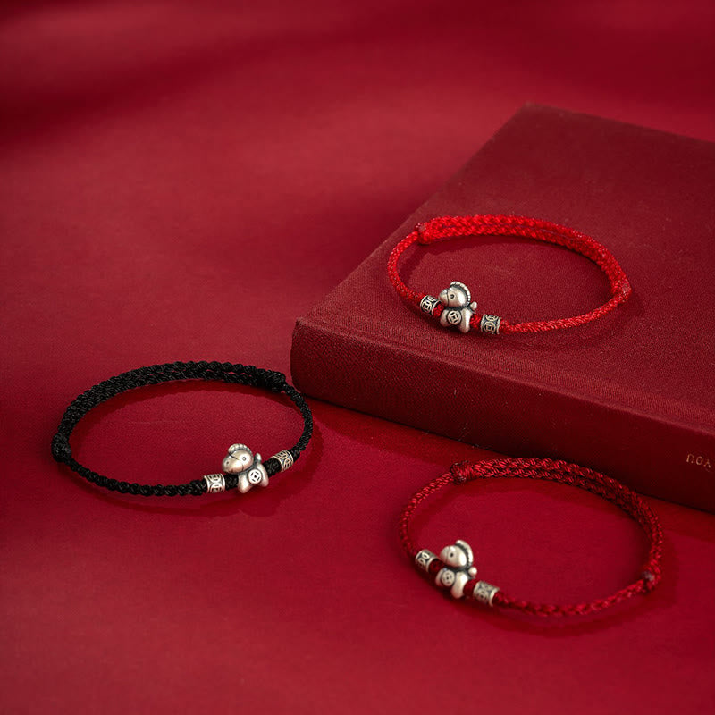 Buddha Stones Jahr des Pferdes 999 Sterling Silber geflochtenes Schutzarmband - image 17