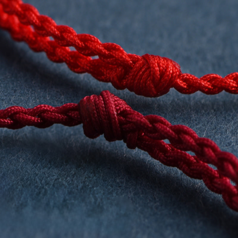 Buddha Stones Jahr des Pferdes 999 Sterling Silber Glücksschnur geflochtenes Armband Fußkettchen - image 6