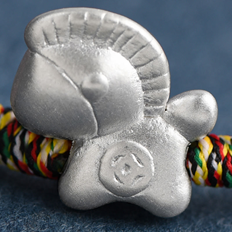 Buddha Stones Jahr des Pferdes 999 Sterling Silber Glücksschnur geflochtenes Armband Fußkettchen - image 15