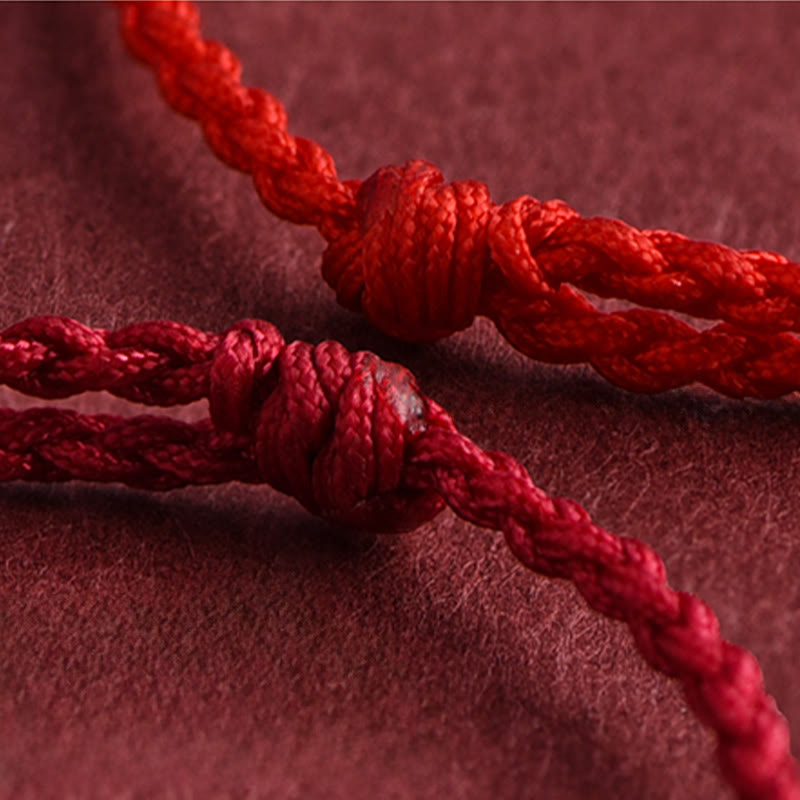 Buddha Stones Jahr des Pferdes 999 Sterling Silber Kupfermünzen Glücksseil geflochtenes Armband Fußkettchen - image 3