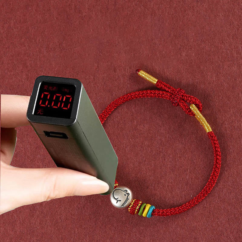 Buddha Stones Jahr des Pferdes 999 Sterling Silber Rote Schnur geflochtenes Glaubensarmband - image 4