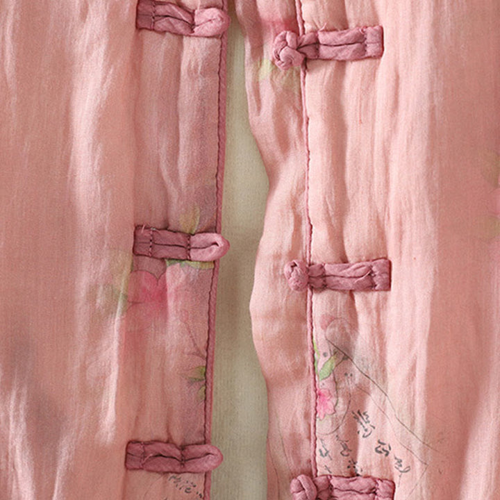 Langärmlige, baumwollgefütterte Damenjacke mit Buddha Stones -Aufdruck und Taschen - image 10