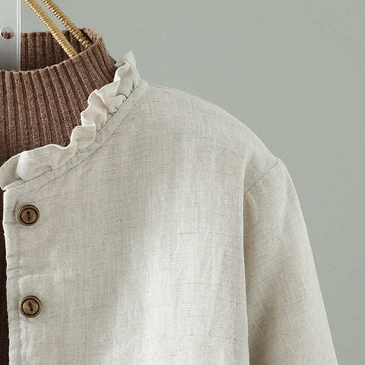 Buddha Stones Casual Buttons Damen Langarm-Baumwolljacke mit Taschen - image 7