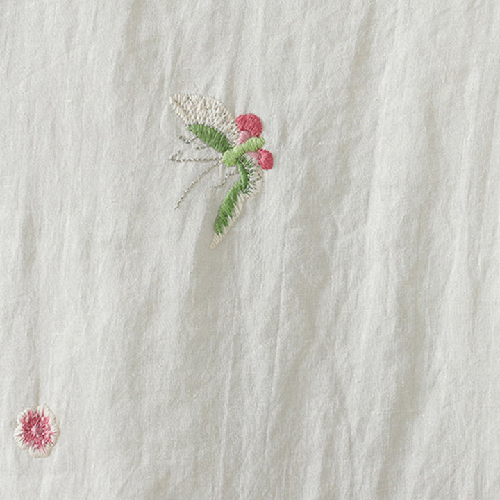 Buddha Stones Flower Embroidery Damen Langarm-Baumwolljacke mit Taschen - image 10