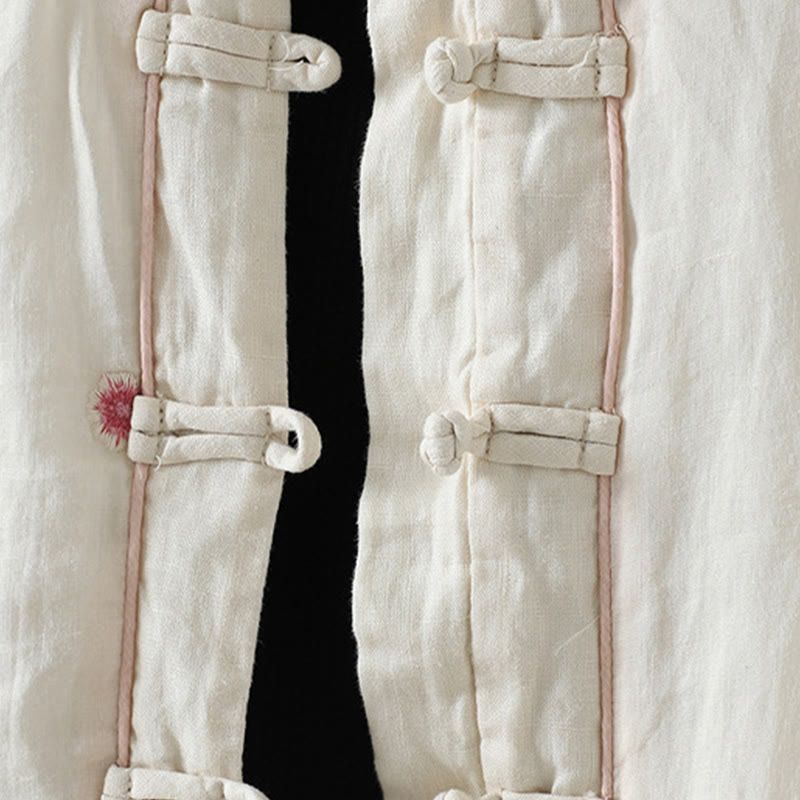 Buddha Stones Flower Embroidery Damen Langarm-Baumwolljacke mit Taschen - image 8