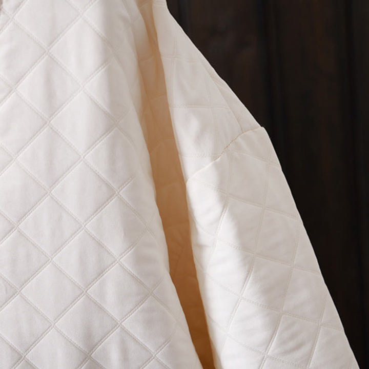 Buddha Stones Lässige, einfarbige Damen-Langarm-Baumwolljacke mit Taschen - image 7