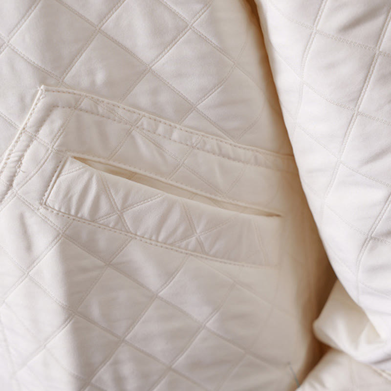 Buddha Stones Lässige, einfarbige Damen-Langarm-Baumwolljacke mit Taschen - image 10