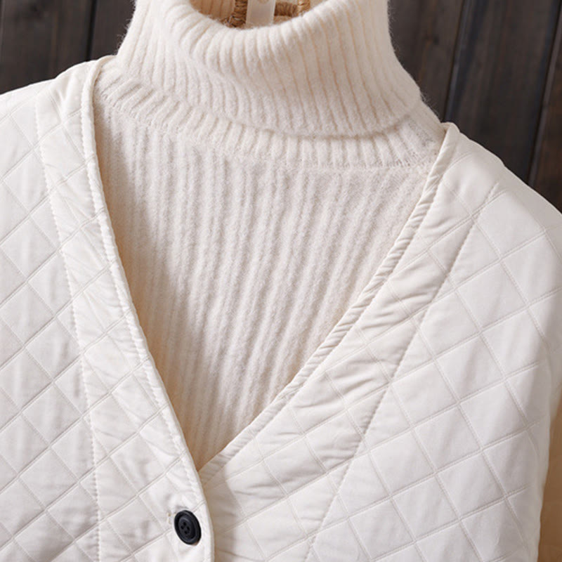 Buddha Stones Lässige, einfarbige Damen-Langarm-Baumwolljacke mit Taschen - image 4