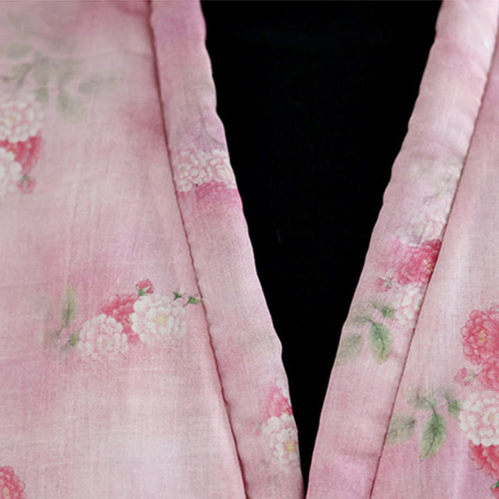 Buddha Stones Printed Flowers Damen Langarm-Baumwolljacke mit Taschen - image 7