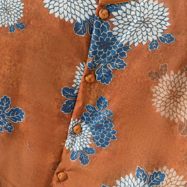 Buddha Stones Blumendrucke Knöpfe Ärmellose Baumwollweste für Damen mit Taschen - image 7