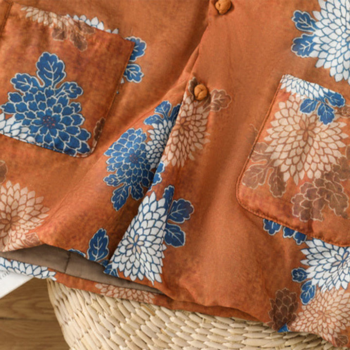 Buddha Stones Blumendrucke Knöpfe Ärmellose Baumwollweste für Damen mit Taschen - image 8