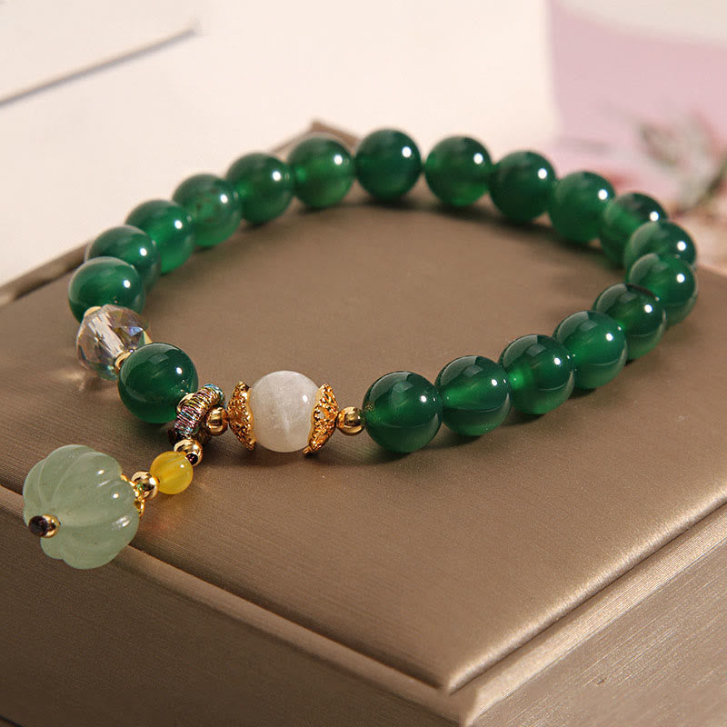 Buddha Stones Grünes Kristall-Kürbis-Perlen-Relax-Calm-Armband - image 1