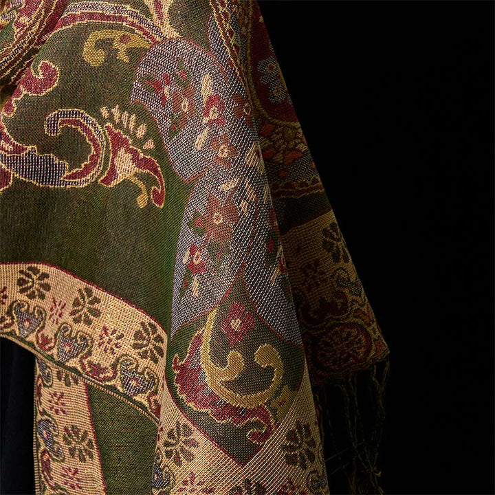 Buddha Stones ​​Frühling Cashew Blumen Kreis Geometrie Muster Quaste Gemütliche Schal Schal - image 4