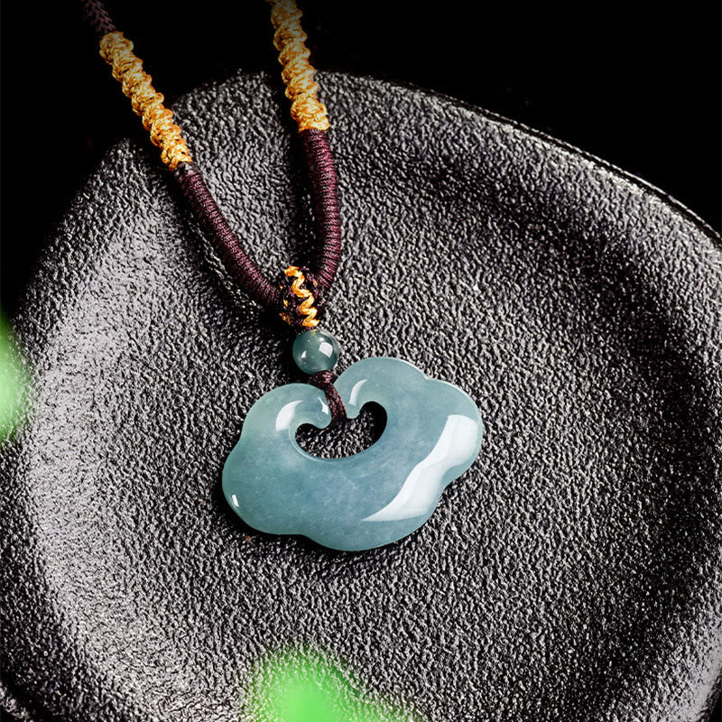 Buddha Stones Glücksbringer Ruyi Jade Glück Halskette String Anhänger - image 2