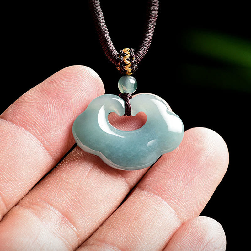 Buddha Stones Glücksbringer Ruyi Jade Glück Halskette String Anhänger - image 3
