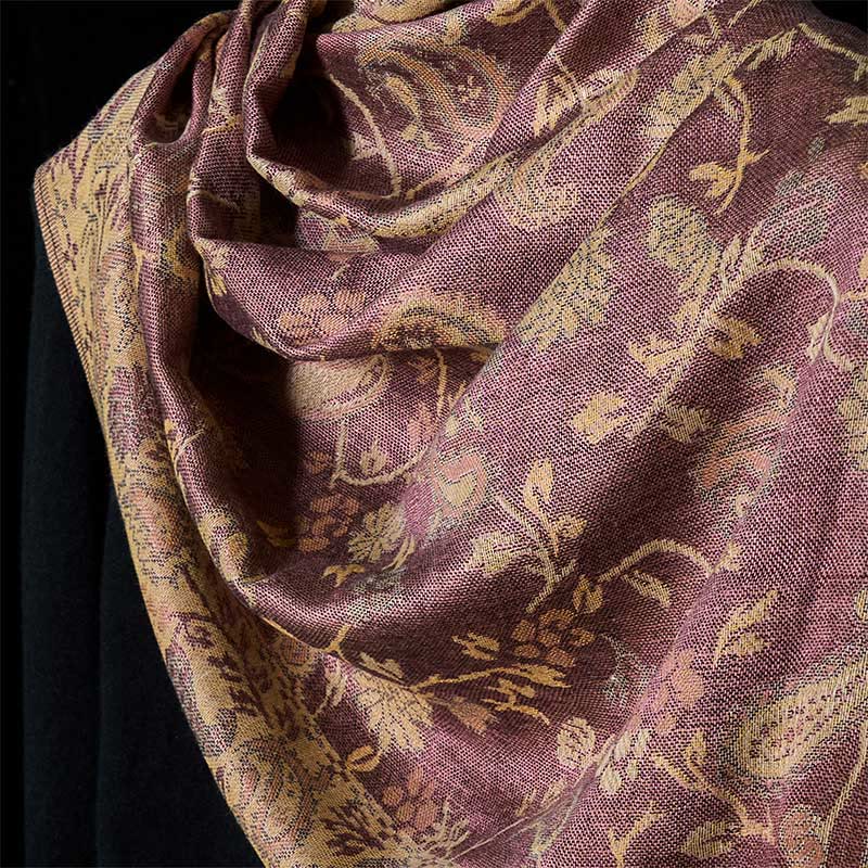 Buddha Stones Frühling Blass Lila Cashew Blume Ranke Muster Quaste Weicher Schal Schal - image 3