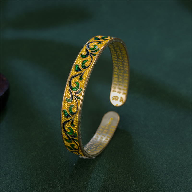 Buddha Stones ​​Blütenblätter Reben umschlingen Zweige Kupfer Balance Offenes verstellbares Armband Armreif - image 4