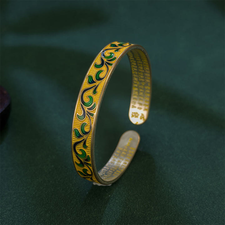 Buddha Stones ​​Blütenblätter Reben umschlingen Zweige Kupfer Balance Offenes verstellbares Armband Armreif - image 4