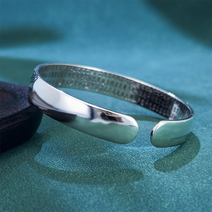 Buddha Stones ​​Herz Sutra Koi Fisch Lotus Kupfer Reichtum Offenes verstellbares Armband Armreif - image 3