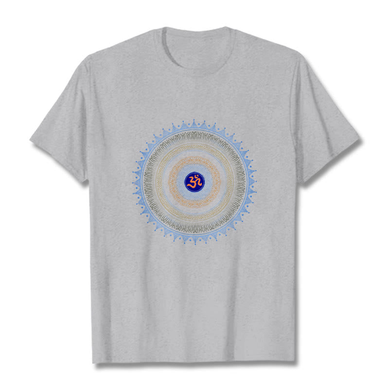 Buddha Stones ​​Mandala Blume OM Muster T T-shirt - Hellgrau - 2XL - image 19