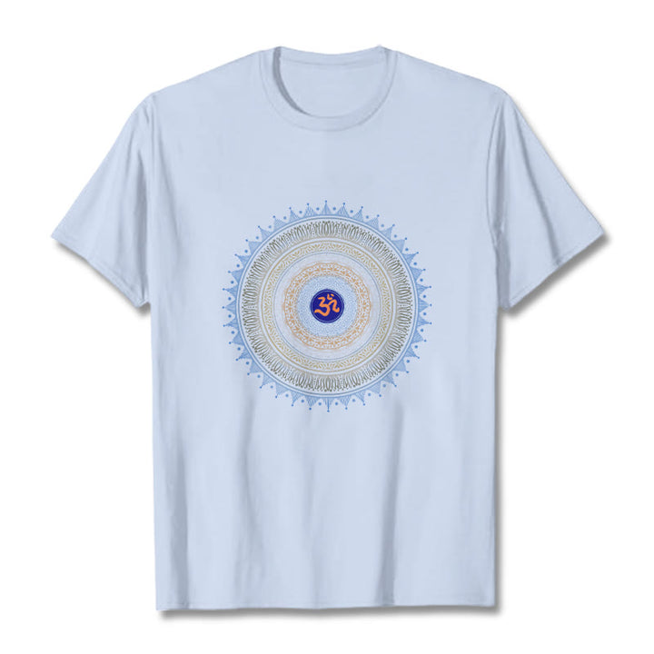 Buddha Stones ​​Mandala Blume OM Muster T T-shirt - HellCyan - 2XL - image 18