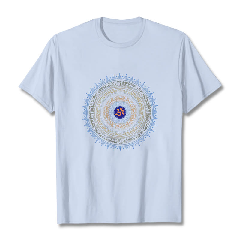 Buddha Stones ​​Mandala Blume OM Muster T T-shirt - Hellcyan - 2XL - image 18