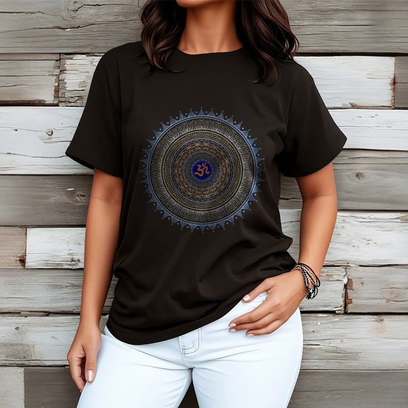 Buddha Stones ​​Mandala Blume OM Muster T T-shirt - image 3