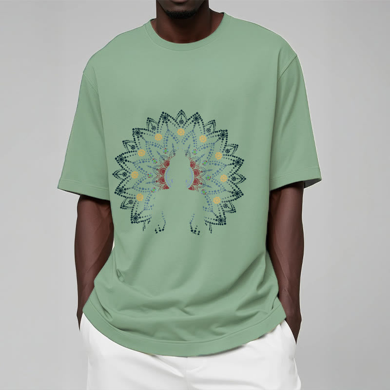 Buddha Stones ​​Mandala Blume Sitzend Serene Buddha Muster T T-shirt - image 5
