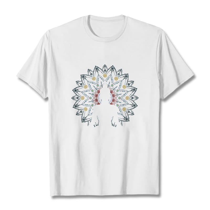 Buddha Stones ​​Mandala Blume Sitzend Serene Buddha Muster T T-shirt - Weiß - 2XL - image 0