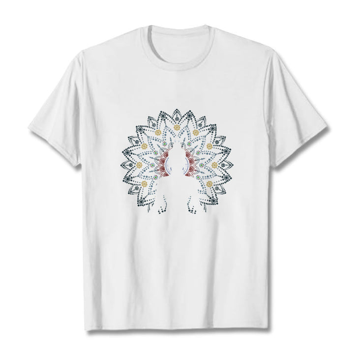 Buddha Stones ​​Mandala Blume Sitzend Serene Buddha Muster T T-shirt - Weiß - 2XL - image 0