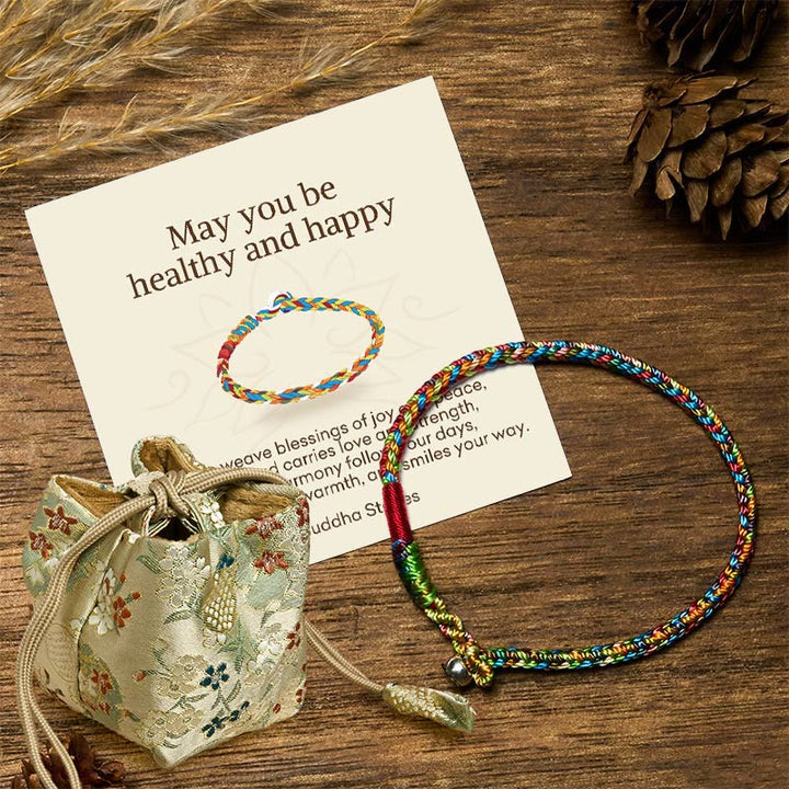 Mehrfarbiges Glücksarmband mit Buddha Stonesn „Mögest du gesund und glücklich sein“. - 16 cm - 925 Silberschnalle - Deluxe-Geschenktüte (+12,59 $) - image 8