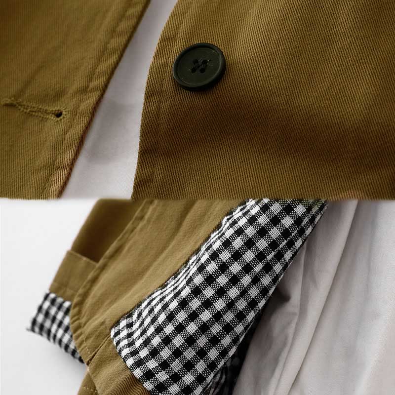 Buddha Stones Commute Patchwork Design Baumwolle Damenjacke mit Taschen - image 2