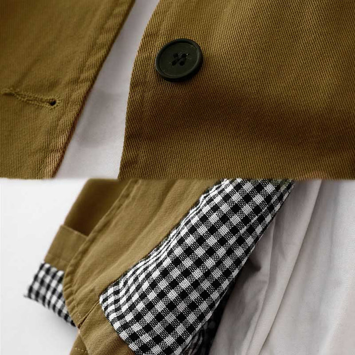 Buddha Stones Commute Patchwork Design Baumwolle Damenjacke mit Taschen - image 2