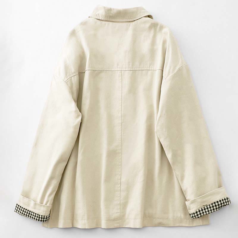 Buddha Stones Commute Patchwork Design Baumwolle Damenjacke mit Taschen - image 7