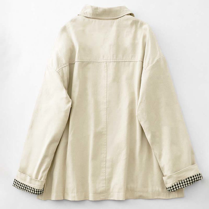 Buddha Stones Commute Patchwork Design Baumwolle Damenjacke mit Taschen - image 7