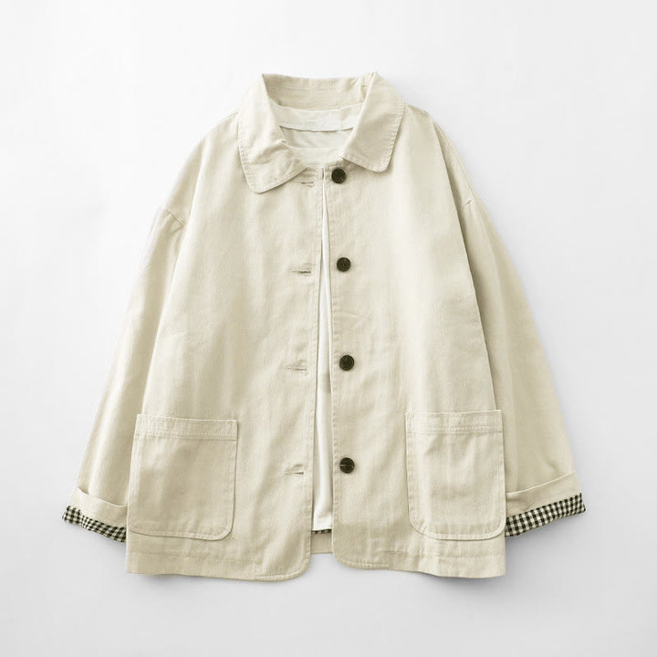 Buddha Stones Commute Patchwork Design Baumwolle Damenjacke mit Taschen - Leinen - US8-10， UK/AU12-14，EU40-42 (2XL) - image 6