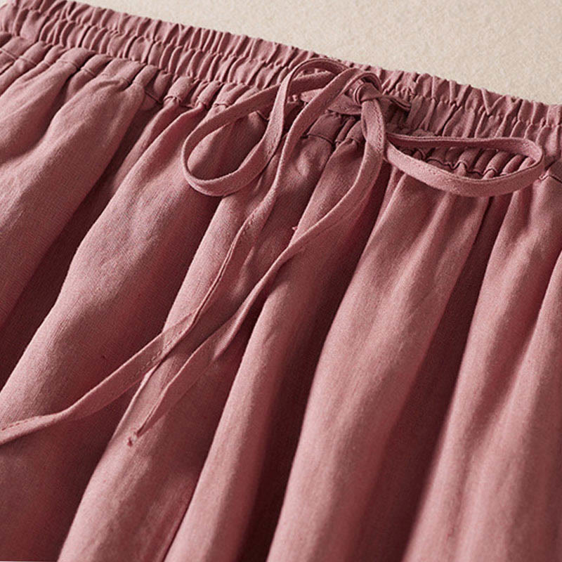 Buddha Stones Sommer-Haremshose mit kleiner Blumenstickerei und Taschen - image 12